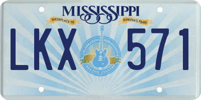 MS license plate LKX571