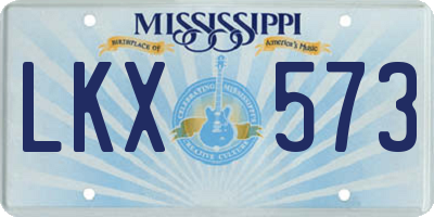 MS license plate LKX573