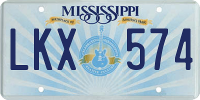 MS license plate LKX574