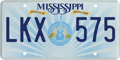 MS license plate LKX575