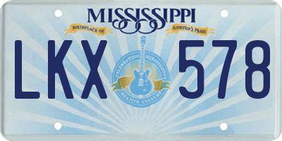 MS license plate LKX578