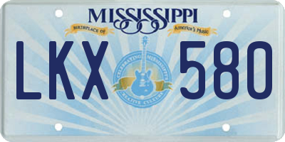 MS license plate LKX580