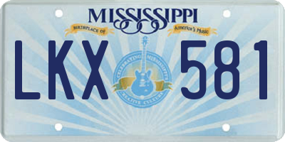 MS license plate LKX581