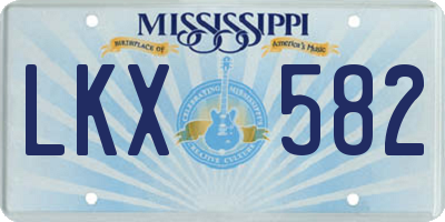 MS license plate LKX582