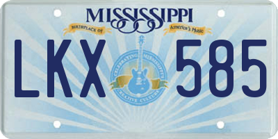 MS license plate LKX585