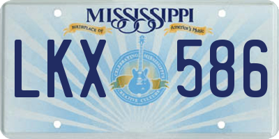 MS license plate LKX586