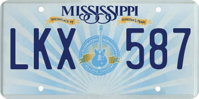 MS license plate LKX587