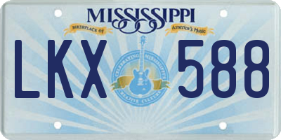 MS license plate LKX588