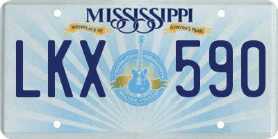 MS license plate LKX590