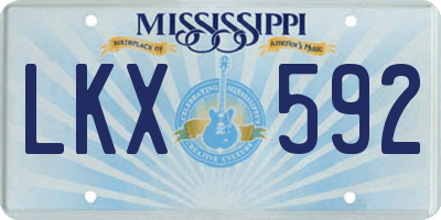 MS license plate LKX592