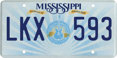 MS license plate LKX593