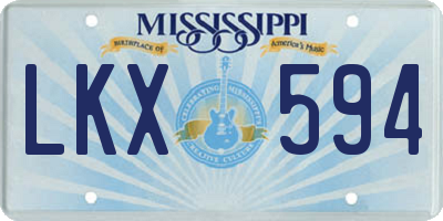 MS license plate LKX594