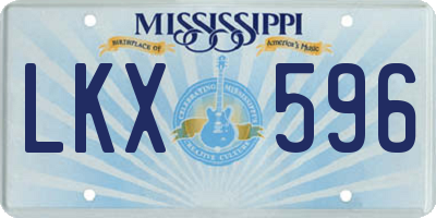 MS license plate LKX596