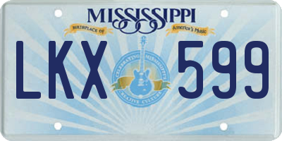 MS license plate LKX599