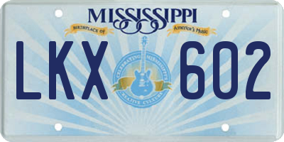 MS license plate LKX602