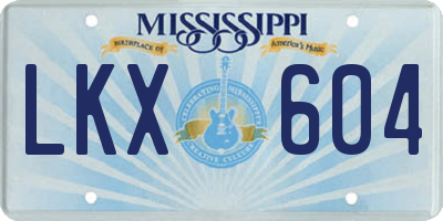 MS license plate LKX604