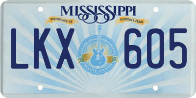 MS license plate LKX605