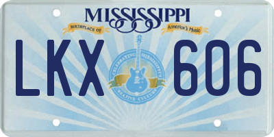 MS license plate LKX606