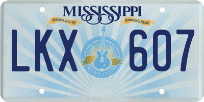 MS license plate LKX607