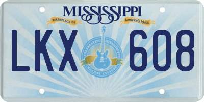 MS license plate LKX608