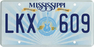 MS license plate LKX609