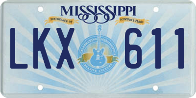 MS license plate LKX611