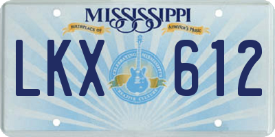 MS license plate LKX612