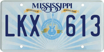 MS license plate LKX613