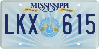 MS license plate LKX615