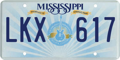MS license plate LKX617