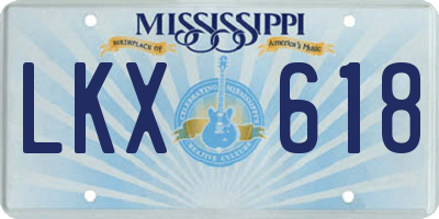 MS license plate LKX618