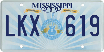 MS license plate LKX619