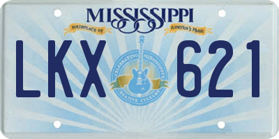 MS license plate LKX621