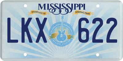 MS license plate LKX622