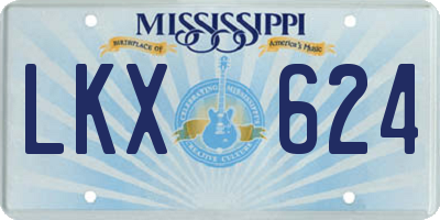 MS license plate LKX624