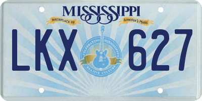 MS license plate LKX627