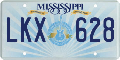 MS license plate LKX628