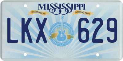 MS license plate LKX629