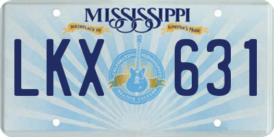 MS license plate LKX631