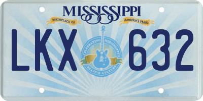 MS license plate LKX632