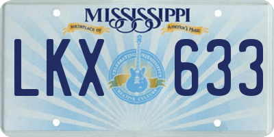 MS license plate LKX633