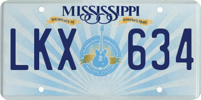 MS license plate LKX634