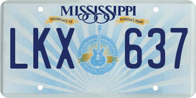 MS license plate LKX637
