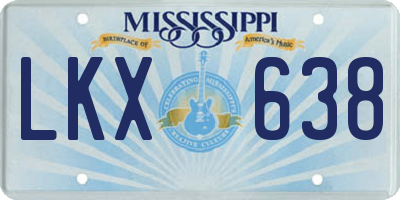 MS license plate LKX638