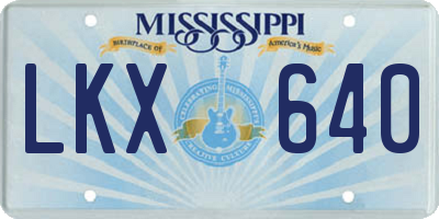 MS license plate LKX640