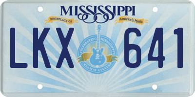 MS license plate LKX641