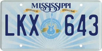 MS license plate LKX643
