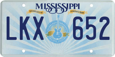 MS license plate LKX652