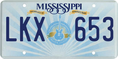 MS license plate LKX653