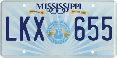 MS license plate LKX655